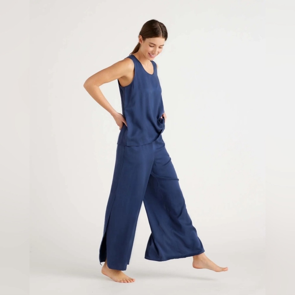 Quince Washable Silk Pajama Pants Indigo Womens Size S